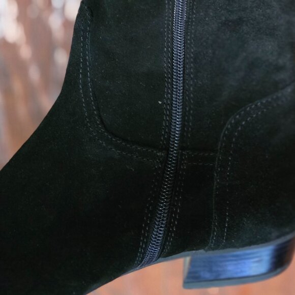 Sundance Point toe over the knee boots Black suede size 41 Narrow Italy made - Picture 9 of 11